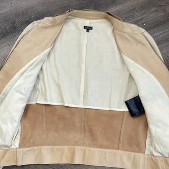 Joseph Lambskin Leather Moto Biker Jacket Light Tan Neutral Buttery Soft 40 S
